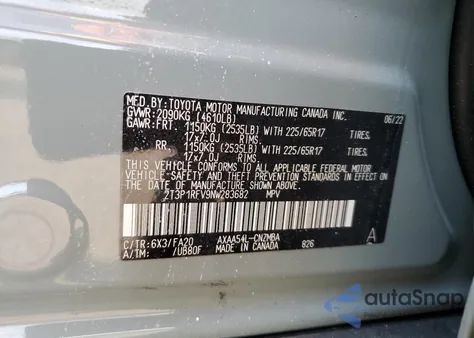 2022 Toyota Rav4 Xle from USA, damaged, VIN 2T3P1RFV9NW283682